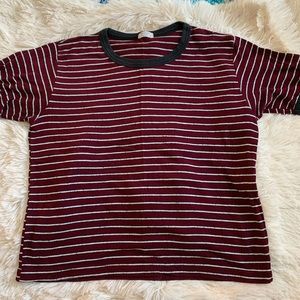 red and white striped crop top